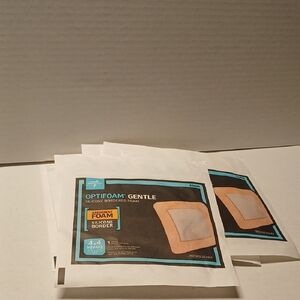 Medline Optifoam Gentle Silicone Bordered Foam Guaze Sponges qty 7 NWT